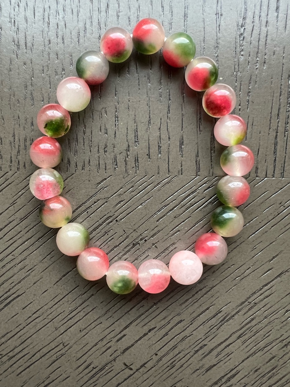 Watermelon chalcedony bracelet 9mm SIZE 7.25’